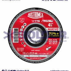DISCO DE CORTE 4-1/2" METAL- INOX COD. AUS-778