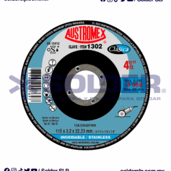 DISCO DE CORTE 4-1/2" PARA INOXIDABLE COD. AUS 1302