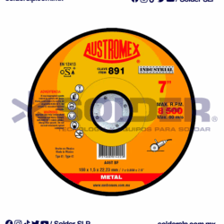DISCO DE CORTE 7" PARA METAL PLANO COD. AUS-891