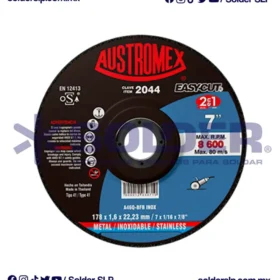 DISCO DE CORTE 7" METAL Y ACERO INOXIDABLE COD. AUS-2044