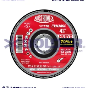 Disco De Corte 4-1/2" Metal- Inox Cod. Aus-778