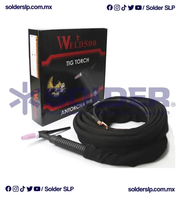 Antorcha Tig 200 Amp 25 Ft 2 Cables Y Conector Cod. Wld*Wt26F-25