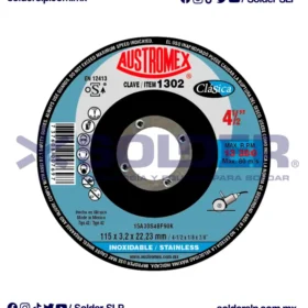Disco De Corte 4-1/2" Para Inoxidable Cod. Aus 1302