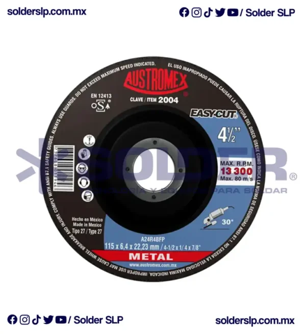 Disco De Desbaste 4-1/2" Easy-Cut Cod. Aus-2004