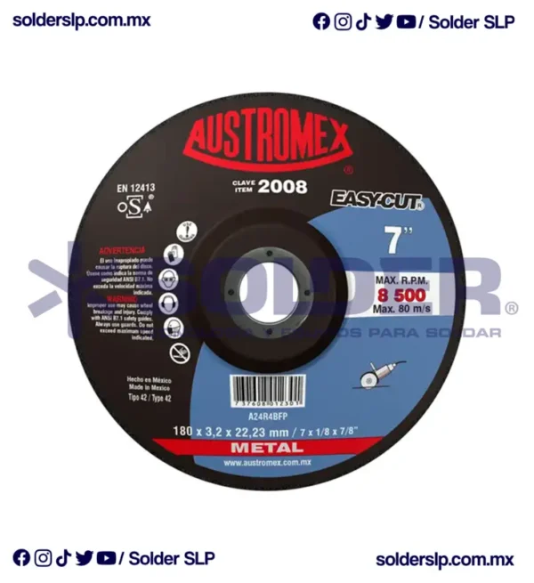 Disco De Corte De 7" Easy Cut Cod. Aus 2008