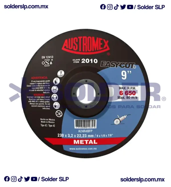 DISCO DE CORTE 9" PARA METAL EASY-CUT COD. AUS-2010