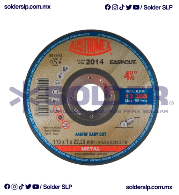 Disco De Corte 4-1/2" Easy-Cut (Plano) Cod. Aus 2014