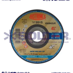 Disco De Corte 4-1/2" P/Acero Inox (Plano) Cod. Aus-2015