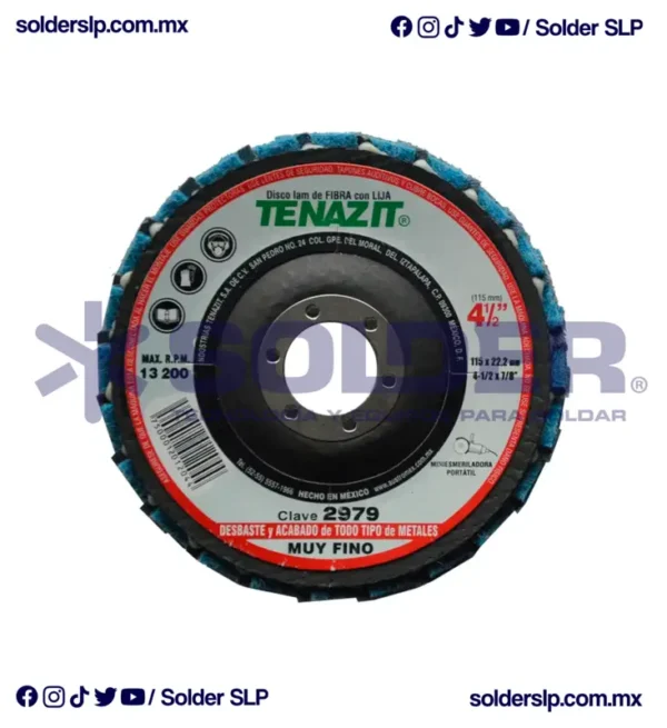 DISCO LAMINADO FIBRA CON LIJA 4-1/2" GRANO 120 COD. AUS-2979