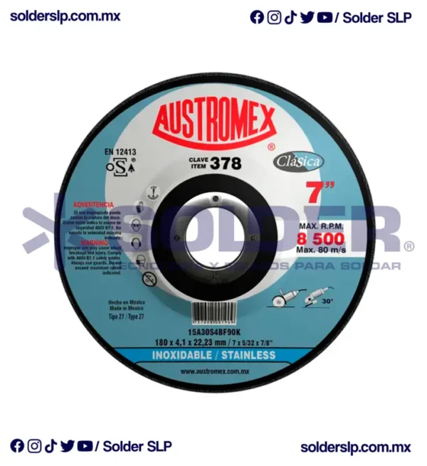 Disco De Desbaste Y Corte 7" Inox Cod. Aus-378