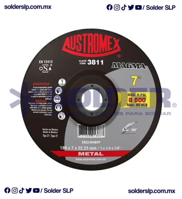 Disco De Cubo 7" Linea Plus Cod. Aus 3811