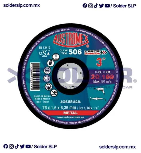 Disco De Corte 3" Larga Duracion Cod. Aus-506