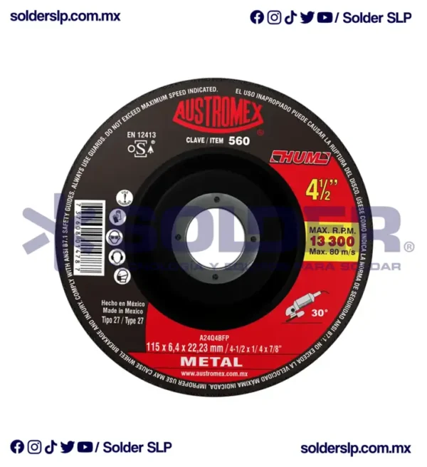 Disco De Desbaste 4-1/2" Hum Cod. Aus-560