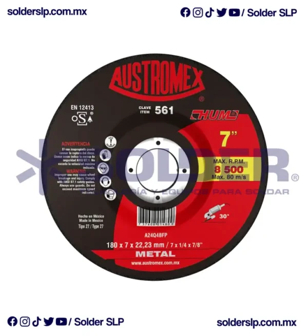 Disco De Desbaste 7" Hum Cod. Aus-561