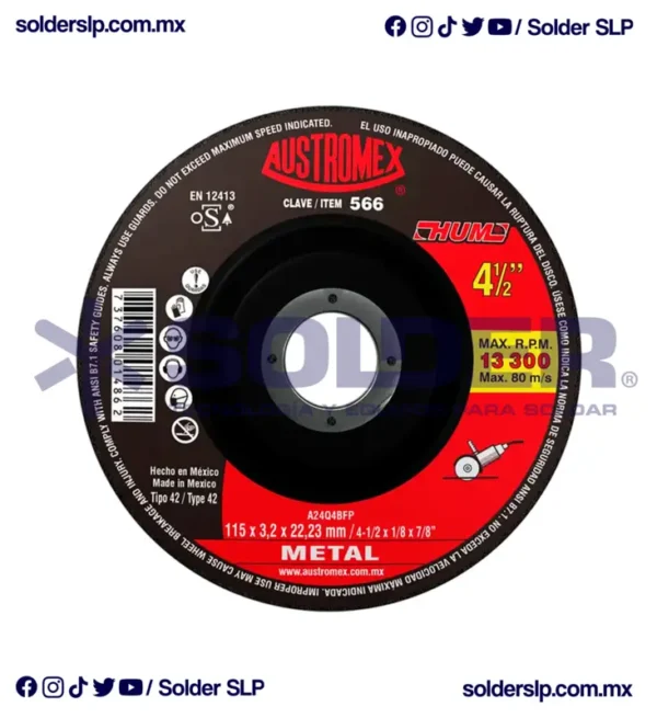 Disco De Corte 4-1/2" Hum Cod. Aus 566