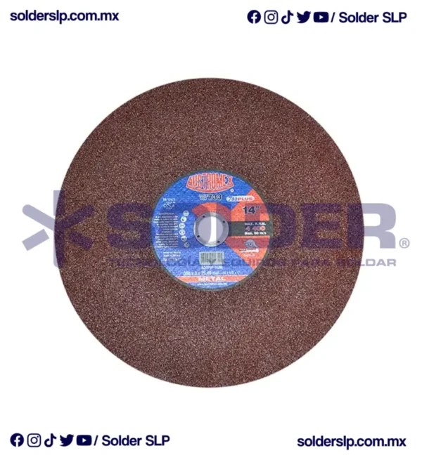 DISCO DE CORTE 14" PARA METAL SOLIDO HUM COD. AUS 733