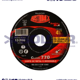 Disco De Corte 4 1/2 Austro Max Cod. Aus-770