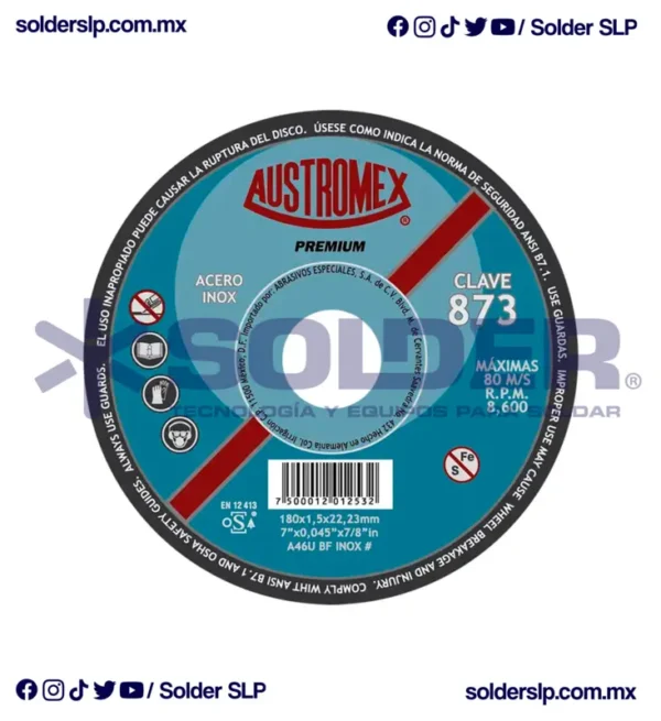Disco De Corte 7" Para Inox Plano Premium Cod. Aus 873