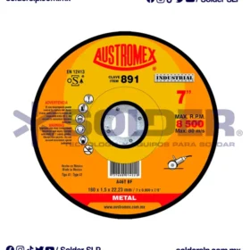 Disco De Corte 7" Para Metal Plano Cod. Aus-891