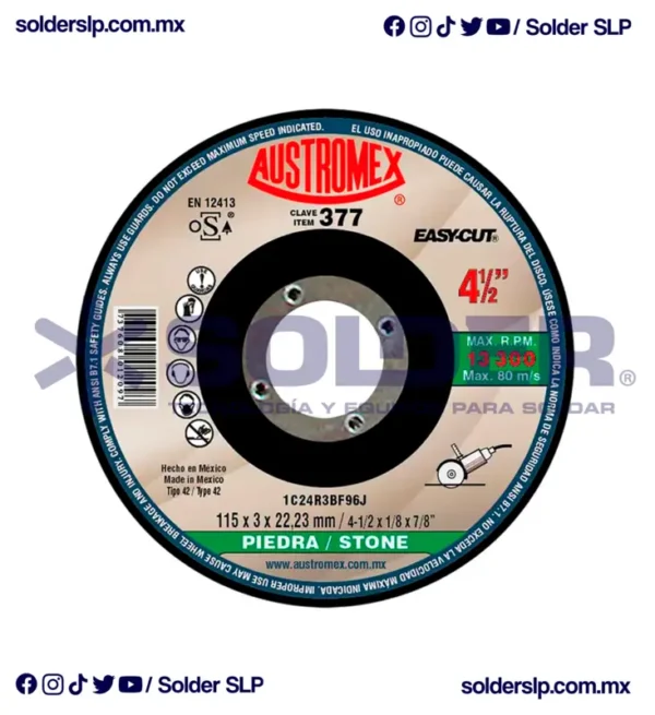 Disco De Corte 4-1/2" Para Piedra Cod. Aus 377