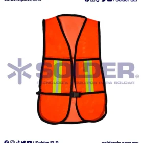 Chaleco De Seguridad Naranja De Malla Con Reflejantes Cod. 8M4-S100B