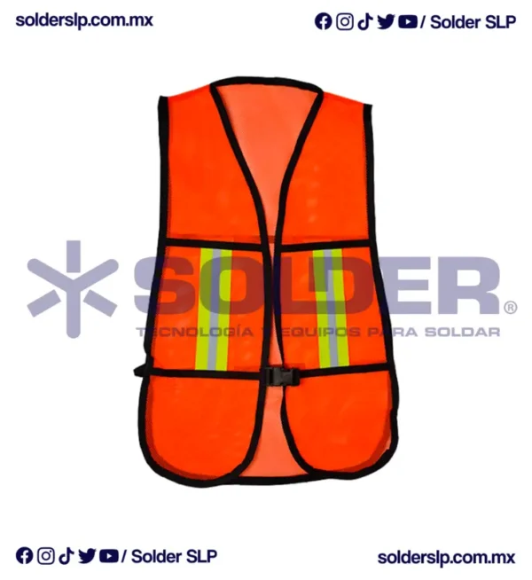 Chaleco De Seguridad Naranja De Malla Con Reflejantes Cod. 8M4-S100B