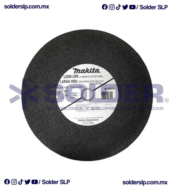 Disco De Corte 14" Makita Long Life De Metal Gris Cod. B-30514-25