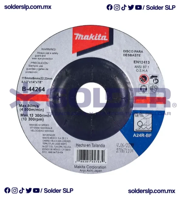 Disco De Desbaste 4" 1/2 Makita B-44264