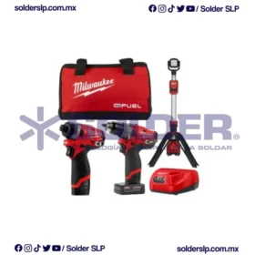 COMBO TALADRO/ ROTOM/DEST IMPACTO 1/4" + LAMPARA MILWUAKEE COD. 9121-2598
