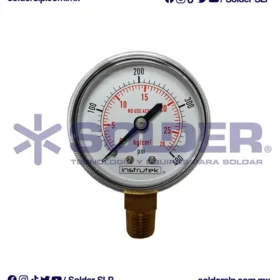 MANOMETRO ALTA PRESION 0-28KG ALTA/ACETLENO O BAJA NITROGENO COD. 51.600N.400