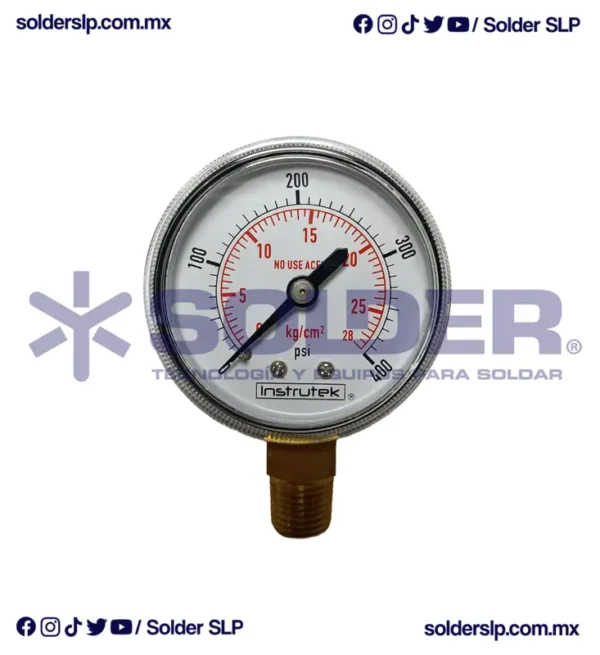 MANOMETRO ALTA PRESION 0-28KG ALTA/ACETLENO O BAJA NITROGENO COD. 51.600N.400
