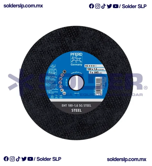 Disco De Corte 7" De Acero Carbon Pferd Clave 581155