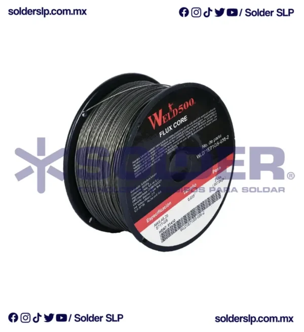ROLLO DE MICROALAMBRE TUBULAR .035 2 LBS (.908 KG) WELD 500 - Imagen 2