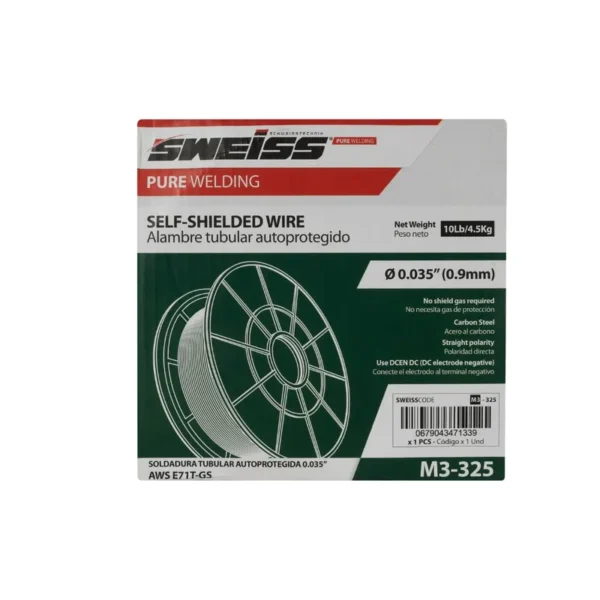 ROLLO DE MICROALAMBRE TUBULAR E71T-GS .035 SWEISS C/10 LB - 4.54 KG COD. M3-325