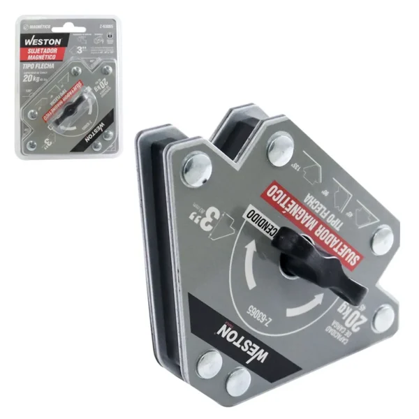 Escuadra Magnetica Tipo Flecha Con Interruptor 3" Weston - 20Kg Cod. Z-63065