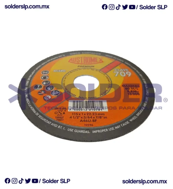 Disco De Corte 4-1/2" Plano Premium Cod. Aus-709 - Imagen 2