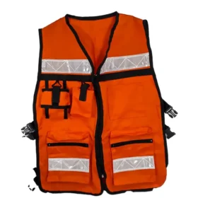 Chaleco De Seguridad Naranja De Tela Con Reflejantes