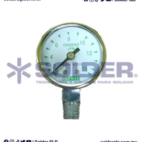 Manometro Med. Mini 0-15Lts. 1.5" X 1/8 Rosca Inferior..