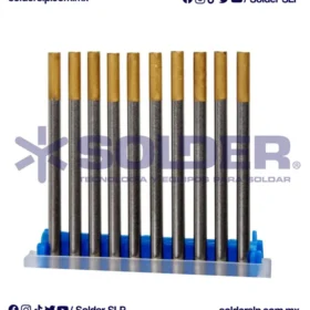 Electrodo De Tungsteno 3/32 Lanthano 1.5% Punta Dorada