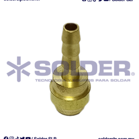 NIPLE PARA MANGUERA DE OXIACETILENO 3/16" (DELGADO) COD. 24-03